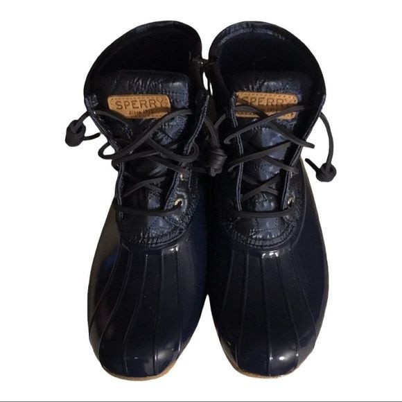 SPERRY Duck Boots Nylon Quilted Saltwater Navy STS-82681 Size 8 - Picture 9 of 10